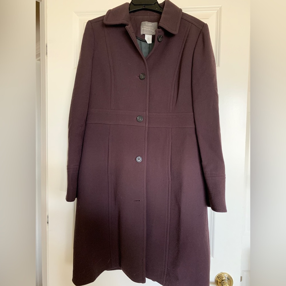 🦄 J Crew Collection Lady Day coat Merlot Italy